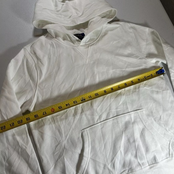 New blank POLO RALPH LAUREN Fleece Pullover Hoodie in White SZ. L kids - Picture 3 of 9
